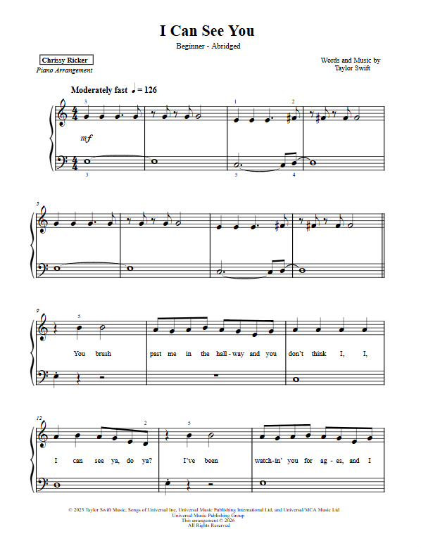 I Can See You Sample Page