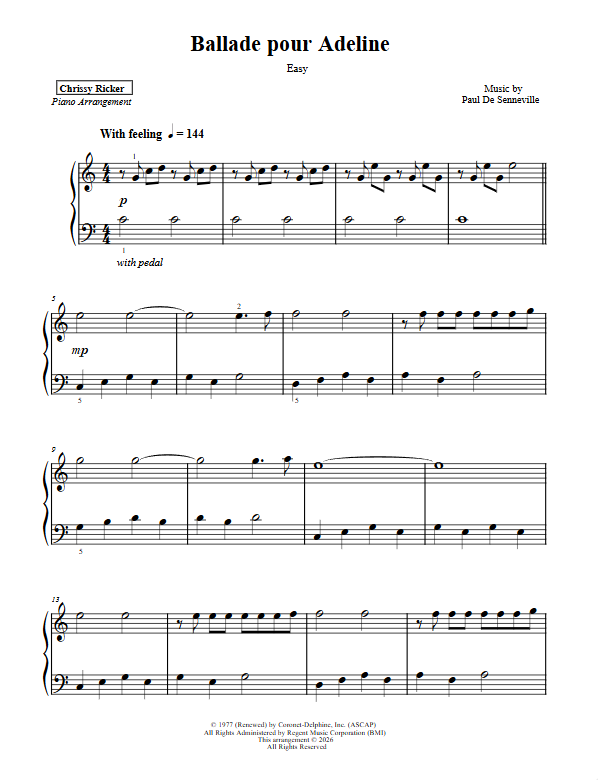 Ballade pour Adeline Sample Page