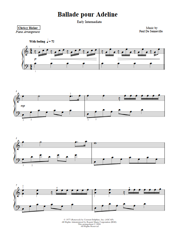 Ballade pour Adeline Sample Page