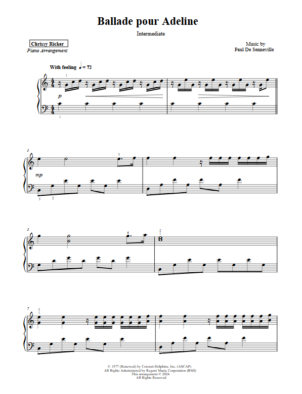 Ballade pour Adeline Sample Page