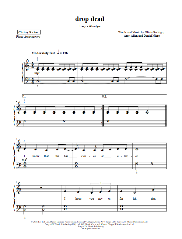 drop dead Sample Page