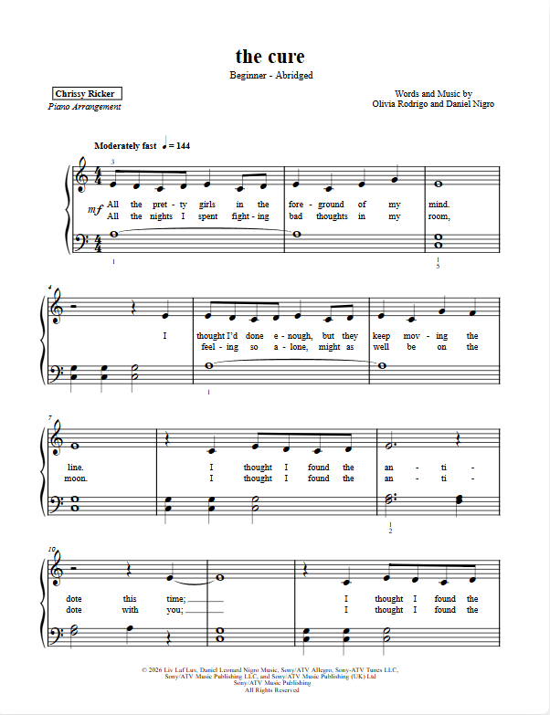 the cure Sample Page