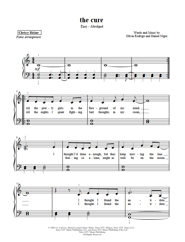 the cure Sample Page