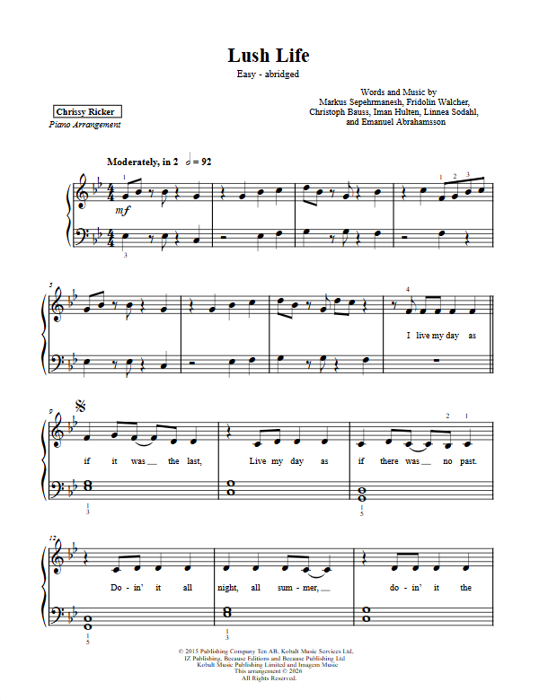Lush Life Sample Page