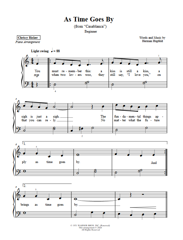 As Time Goes By Sample Page