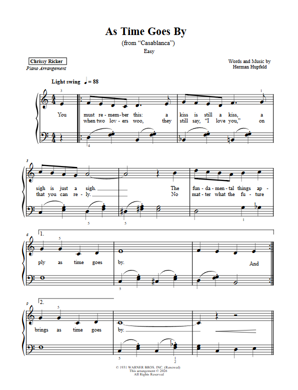 As Time Goes By Sample Page