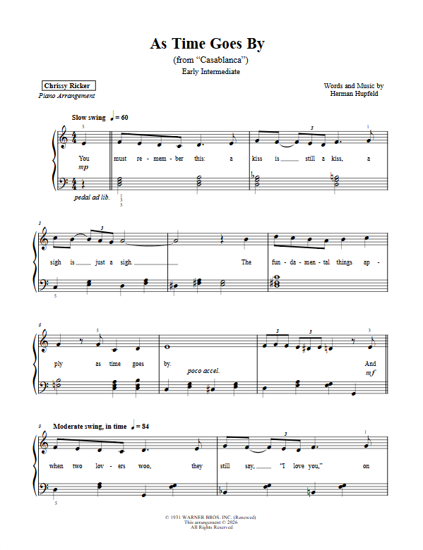 As Time Goes By Sample Page