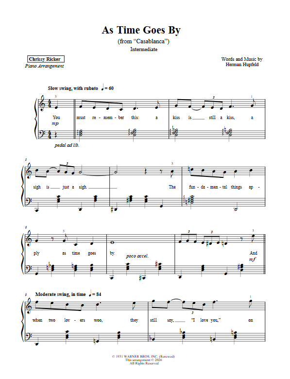 As Time Goes By Sample Page