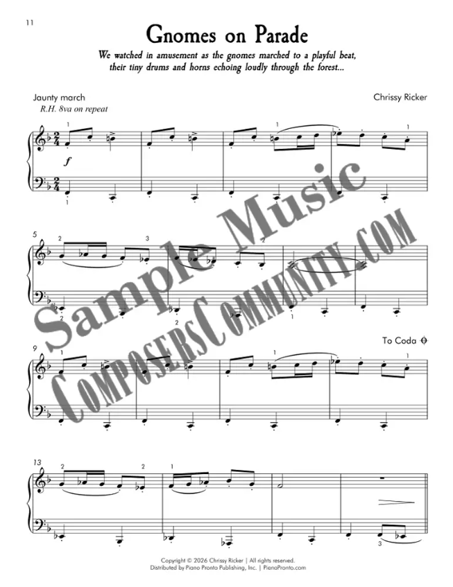Gnomes on Parade Sample Page