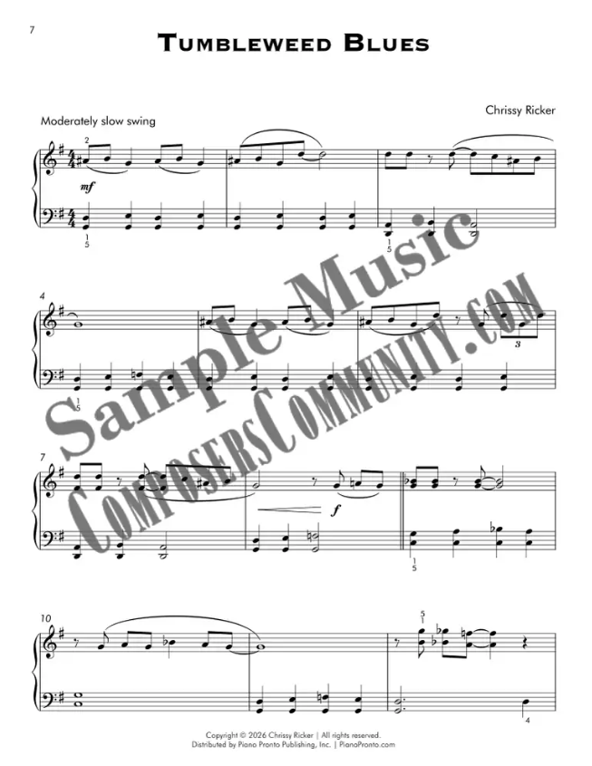 Tumbleweed Blues Sample Page