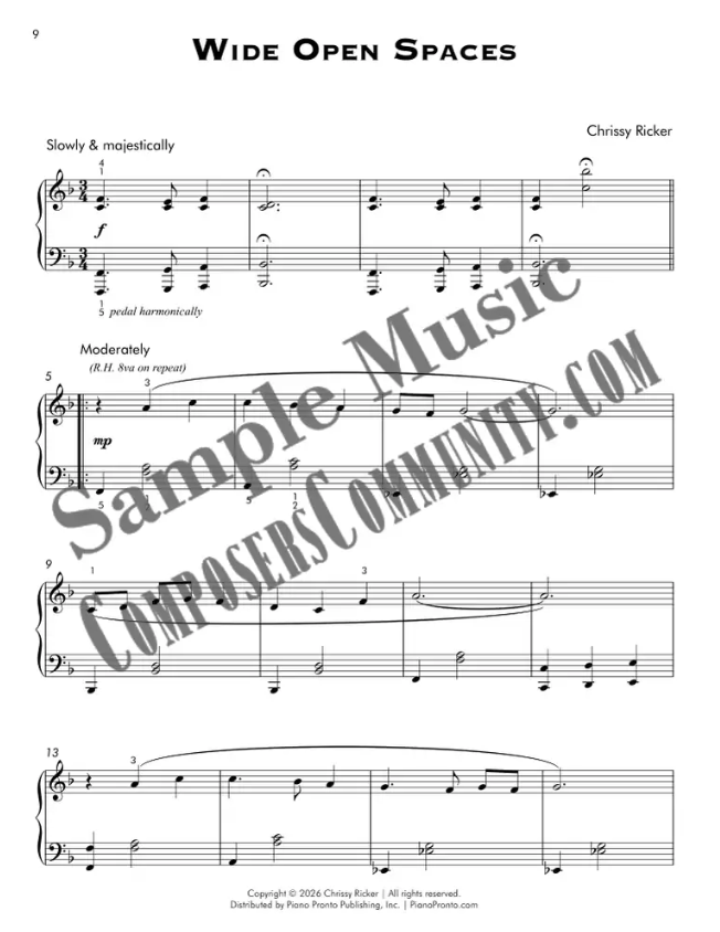 Wide Open Spaces Sample Page