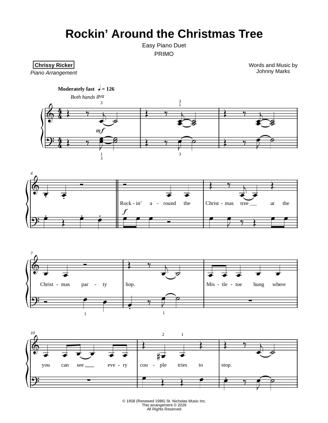 Rockin' Around the Christmas Tree Sample Page