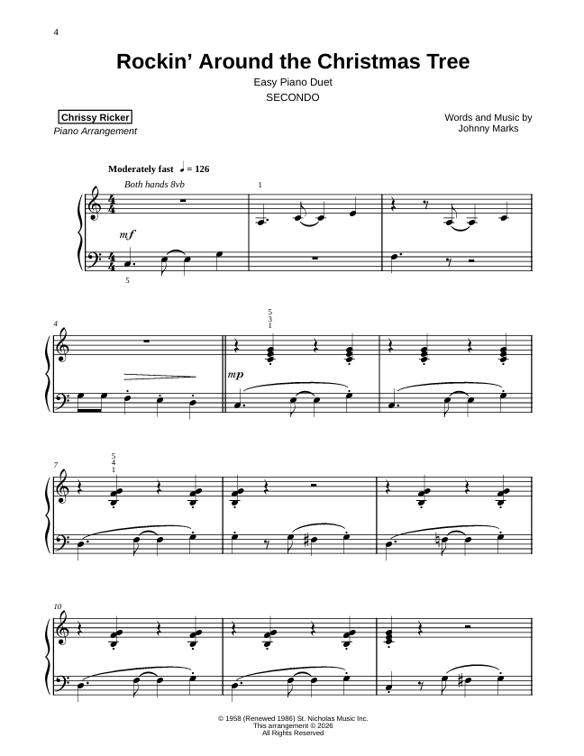 Rockin' Around the Christmas Tree Sample Page