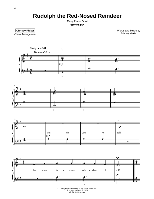 Rudolph the Red-Nosed Reindeer Sample Page