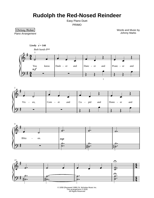 Rudolph the Red-Nosed Reindeer Sample Page