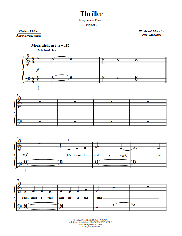 Easy Pop Duets Sample Page