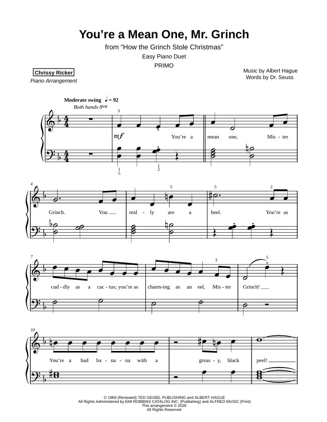 You're a Mean One, Mr. Grinch Sample Page