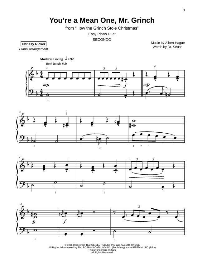 You're a Mean One, Mr. Grinch Sample Page
