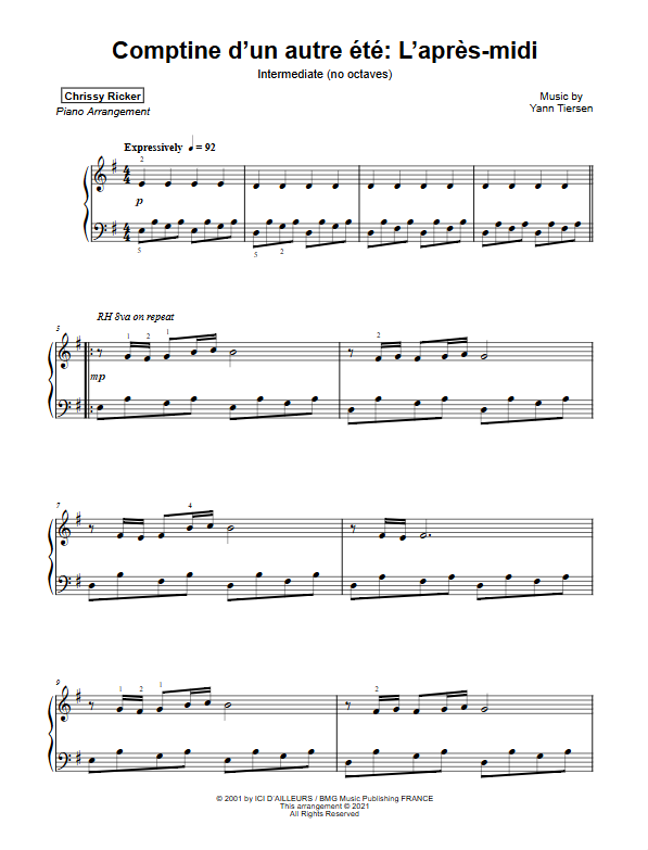 Flowing Favorites for Intermediate Piano Sample Page