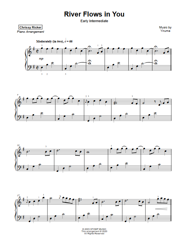 Flowing Favorites for Intermediate Piano Sample Page