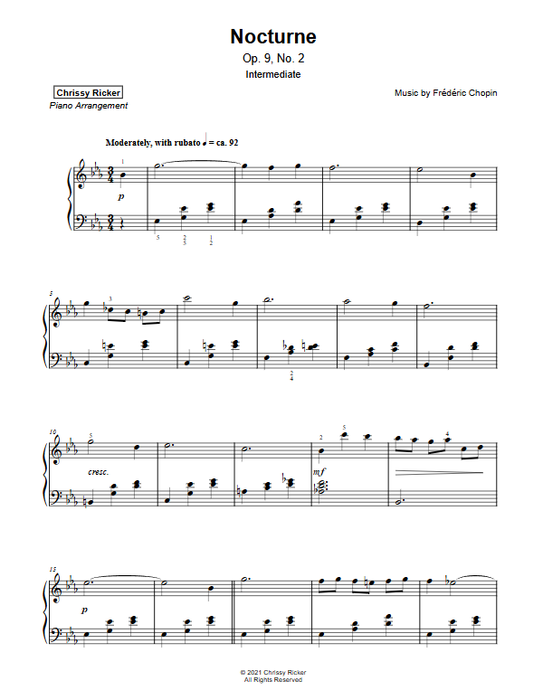 Flowing Favorites for Intermediate Piano Sample Page