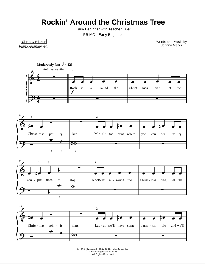 Rockin' Around the Christmas Tree Sample Page