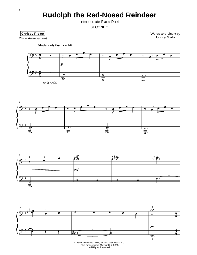 Rudolph the Red-Nosed Reindeer Sample Page