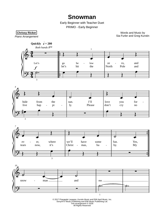 Snowman Sample Page