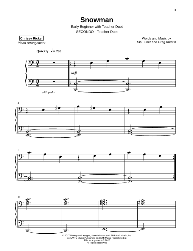 Snowman Sample Page