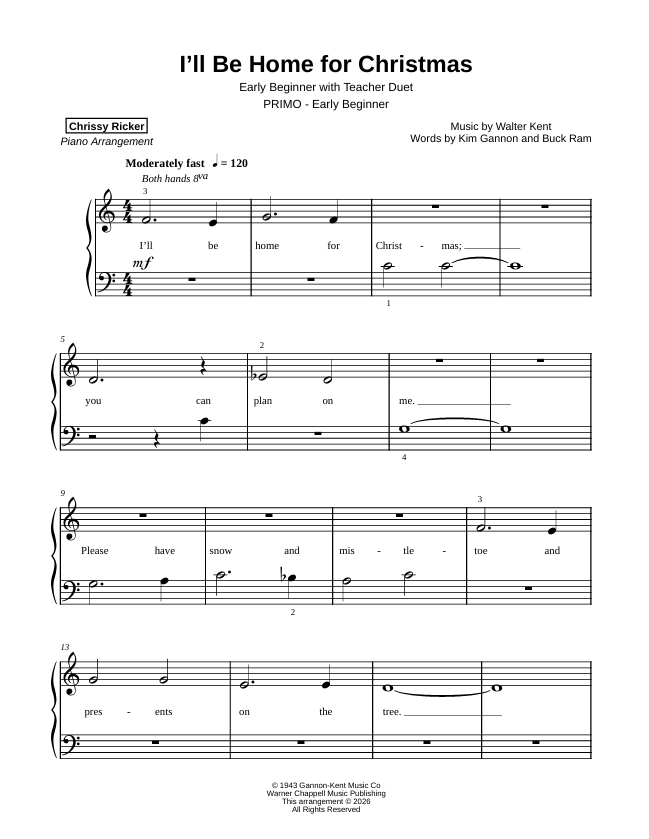 I'll Be Home for Christmas Sample Page