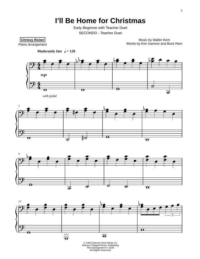 I'll Be Home for Christmas Sample Page