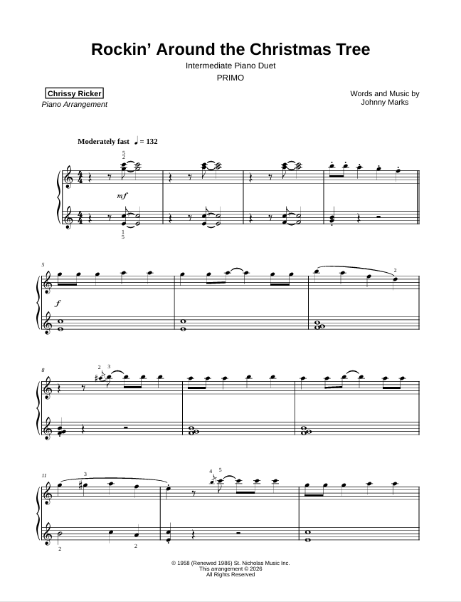 Rockin' Around the Christmas Tree Sample Page
