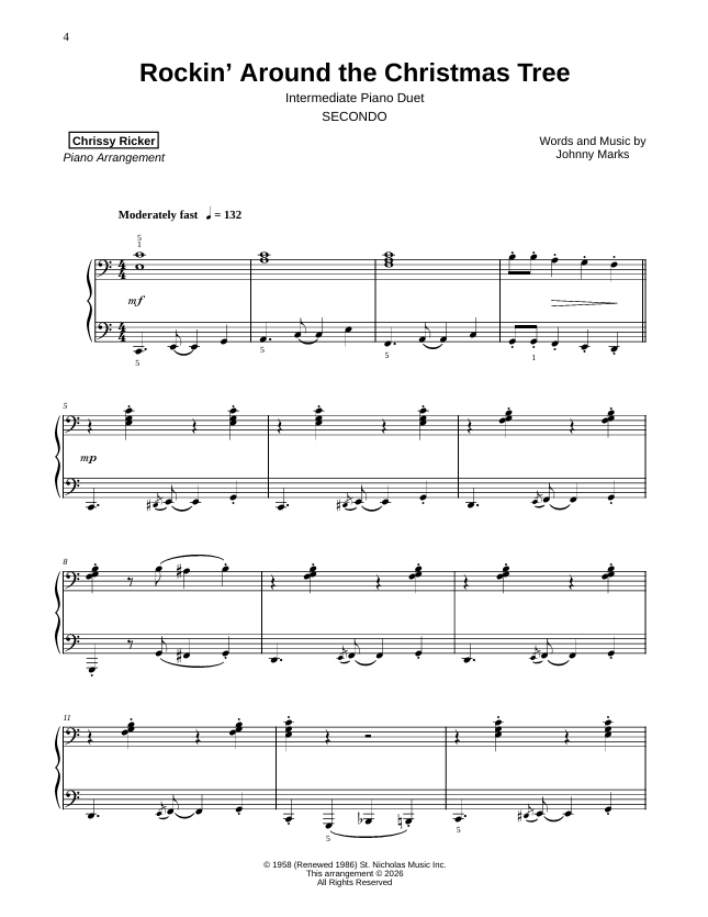 Rockin' Around the Christmas Tree Sample Page