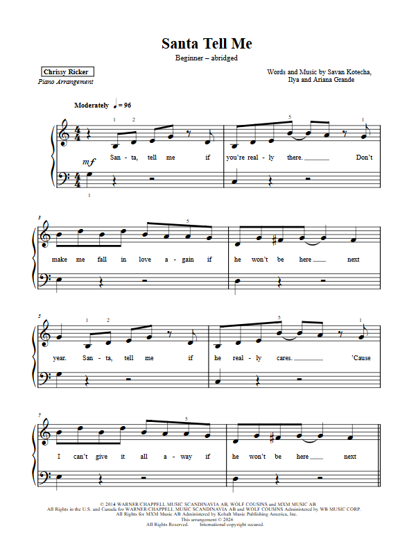 Santa Tell Me Sample Page