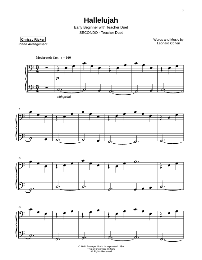 Hallelujah Sample Page