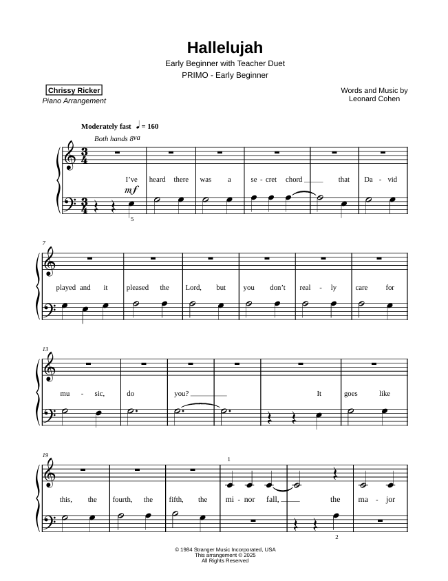 Hallelujah Sample Page
