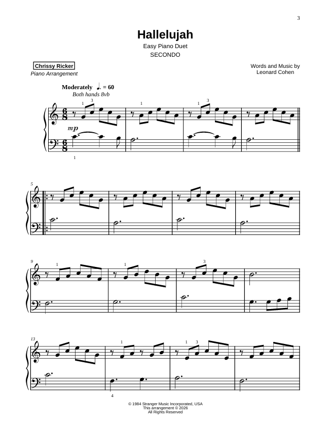 Hallelujah Sample Page