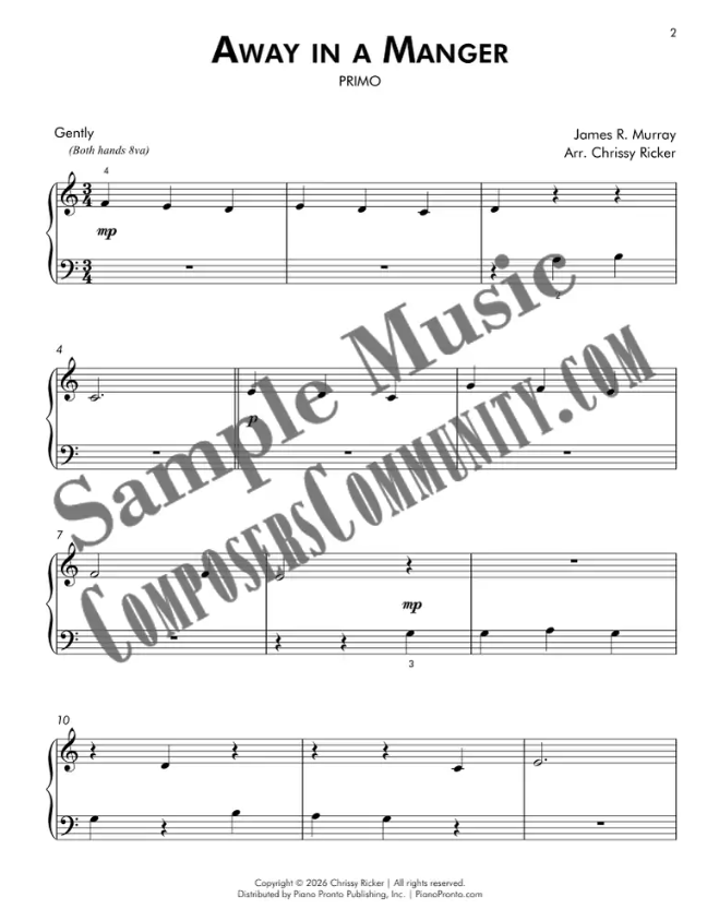 Away in a Manger Sample Page