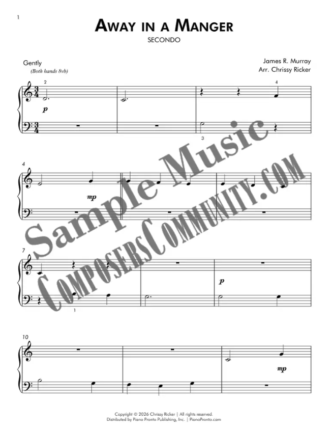 Away in a Manger Sample Page