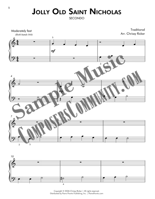 Jolly Old Saint Nicholas Sample Page