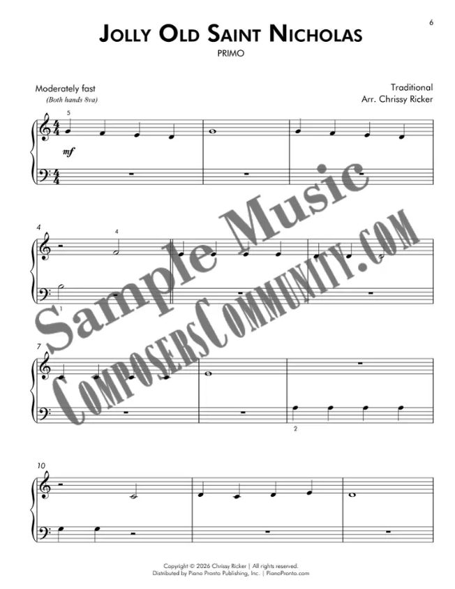 Jolly Old Saint Nicholas Sample Page