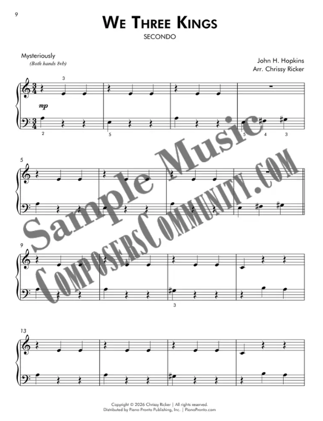 We Three Kings Sample Page