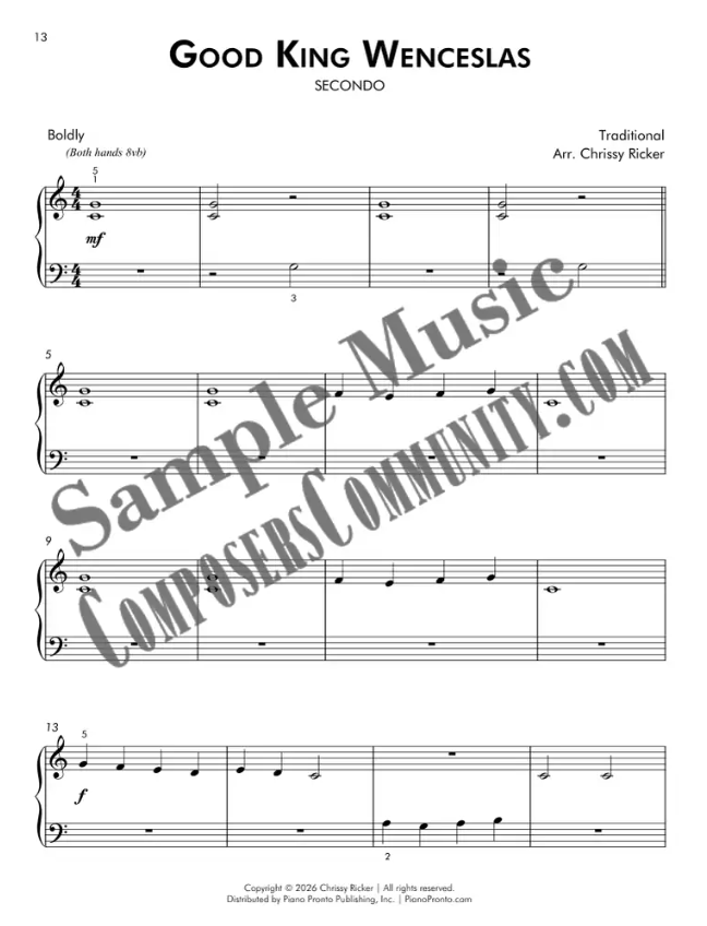 Good King Wenceslas Sample Page