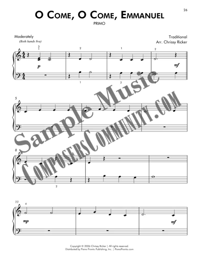 O Come, O Come, Emmanuel Sample Page