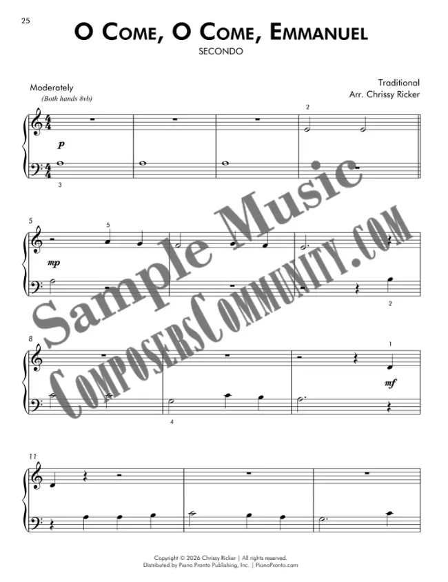 O Come, O Come, Emmanuel Sample Page