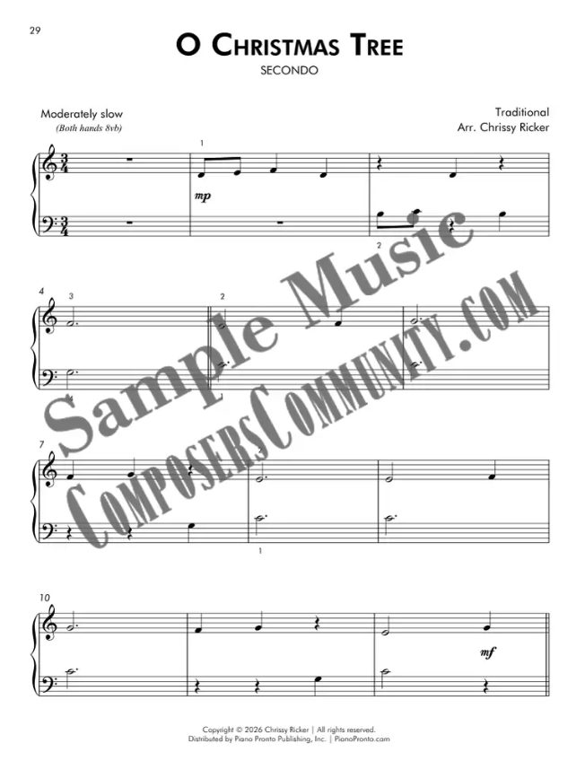 O Christmas Tree Sample Page