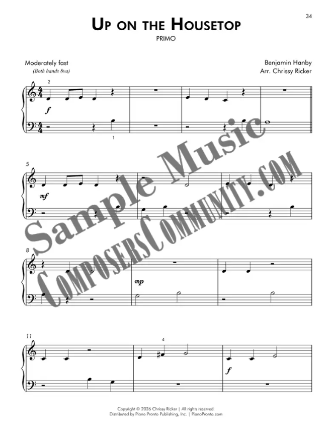 Up on the Housetop Sample Page