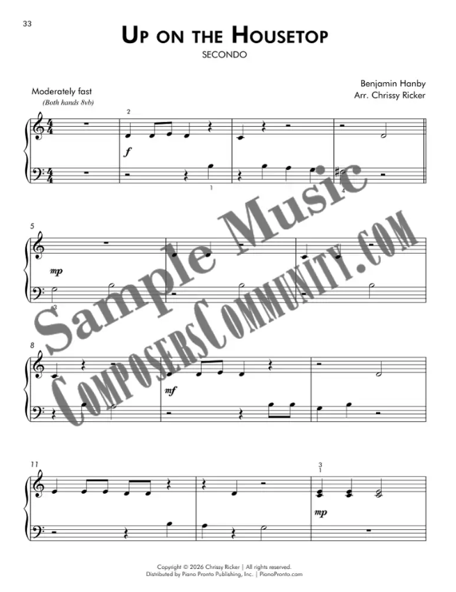 Up on the Housetop Sample Page