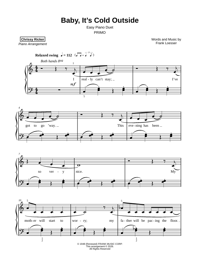 Baby, It's Cold Outside Sample Page