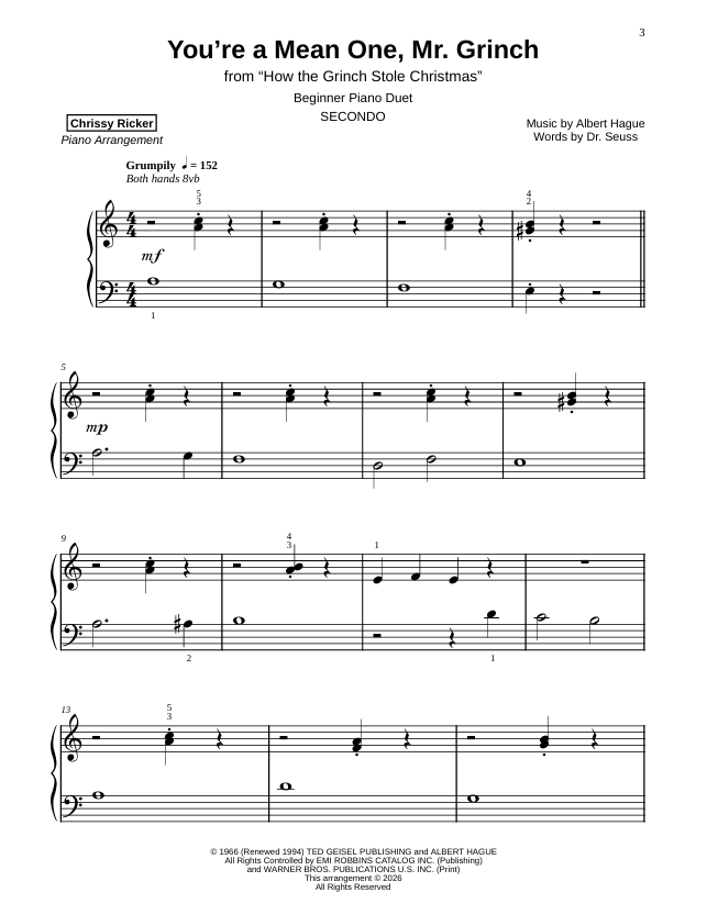 You're a Mean One, Mr. Grinch Sample Page